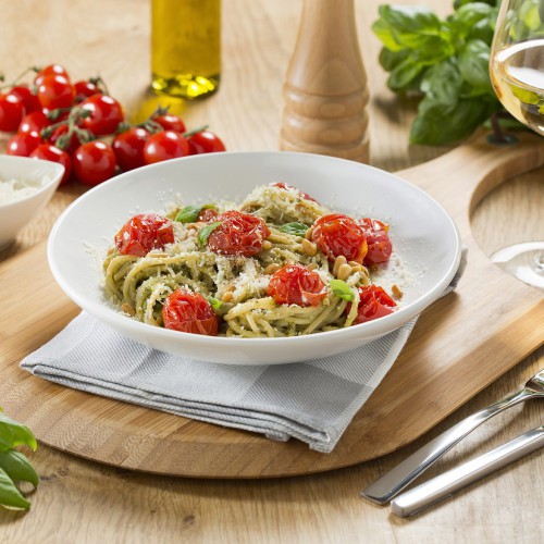 Recept Spelt Spaghetti met pesto en tomaatjes Grand'Italia